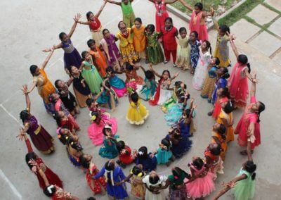 students dance at karthi vidhyalaya